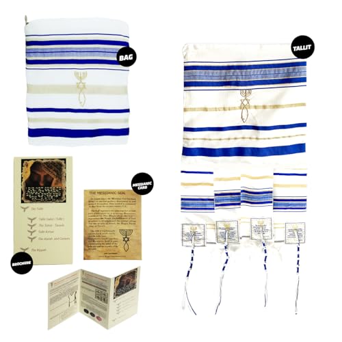 Holy Land Market Unisex Messianic Tallit - The Messiah Prayer Shawl - Royal Blue, 72 x 22 in - Image 10