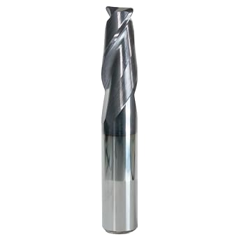 19240 Micro Grain Solid Carbide Regular Length General End Mill, TiAlN Coated, 2 Flute, 30 Degrees Helix, 0.060 Radius Corner End, 1 Cutting Length, 1/2 Cutting Diameter, 3 Length (Pack of 1)