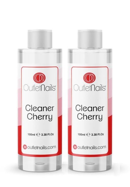 2 x Cleaner para Gel 100ml Aroma Cherry - Eliminar la capa pegajosa de geles UV y Led/Esmaltes permanentes/Esmaltado Permanente/Cleanser para uñas de gel