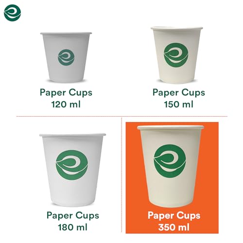 Image of ECO SOUL [350 ml, 25 Count] Disposable White Paper Cups| Plastic-Free Aqueous Coated | Eco-Friendly & Biodegradable Cups | Use & Throw Party Glasses | Ideal for Tea, Coffee & Water | 280 GSM
