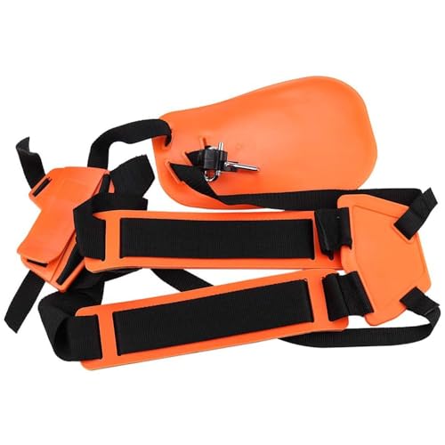 Arnês de Ombro Duplo Universal para Roçadeira, Alças Acolchoadas Ajustáveis, Laranja e Preto arnês d