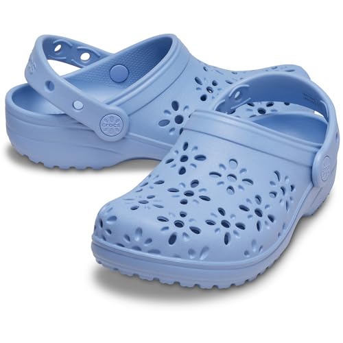 Image of Crocs Unisex-Child Classic Clogs with Floral Cut Out Design, Kids and Toddler Shoes