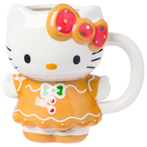 Opiniones de Tazas de hello kitty de esta semana. 45 Silver Buffalo Sanrio Hello Kitty - Taza de cerámica esculpida 3D, 20 onzas