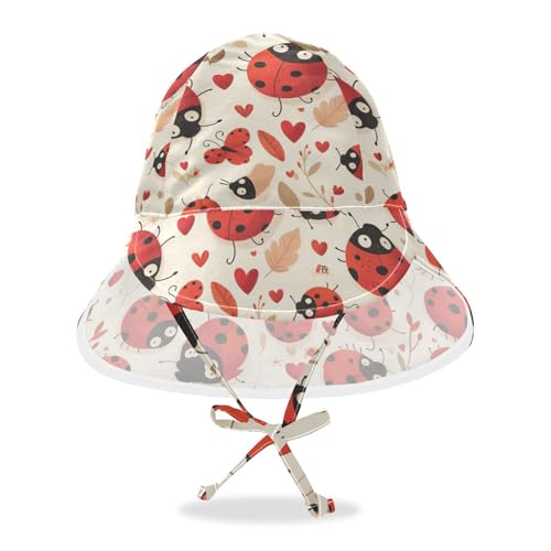 Infant Toddler & Kids Beach Hat Baby Boys' Hat Baby Girls UPF 50+ Large Brim Beach Essentials Happy Heart Distinctive