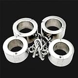 ZTHBYSB 6CM Hoch Edelstahl Handschellen oder Fußfesseln für Paare, Übergewicht Extrem Bondage Hand Fuß Manschette Sklave Fetisch Cosplay BDSM Sex-Toys für Erfahrene Nutzer,Frauen,Schlüssel Hand