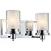 Designers Impressions Juno Polished Chrome 2 Light Wall Sconce/Bathroom Fixture with Clear and Frosted Glass: 73468