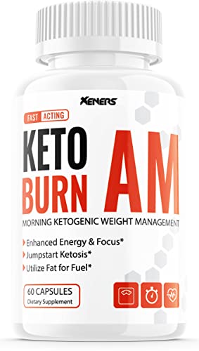 Keto Burn AM Pills Only by 2021 Ketoburn for BHB Diet Ketosis Extra Max Strength Best Fat Boost, Keto AM Burn Morning Ketogenic (60 Capsules)