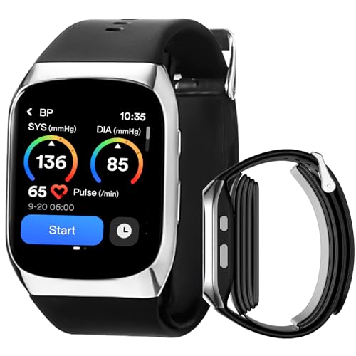 Blood Pressure Smartwatch with Dual Patented Cuff Wrist BP Monitor Watch 24/7 Sleep Stress Monitoring Sports Tracking App for Android and iOS Blood Pressure Watch Supports Data Sharing