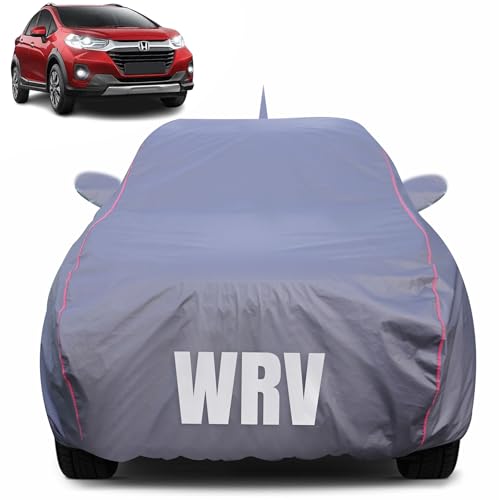 Image of 100% Waterproof Car Body Cover for Honda WRV with Mirror Pocket (Heat & UV Resistant, Triple Stitched, Soft Lining, Bottom Elastic & Piping) Grey