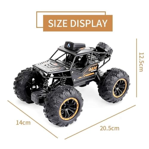 Image of TRISHA TOYS Remote Control Car with WiFi Camera, 2.4GHz High Speed Alloy Off Road Truck Fast Racing Vehicle Electric Hobby Toy Car Gift for Boys Kids Teens Adults, Black