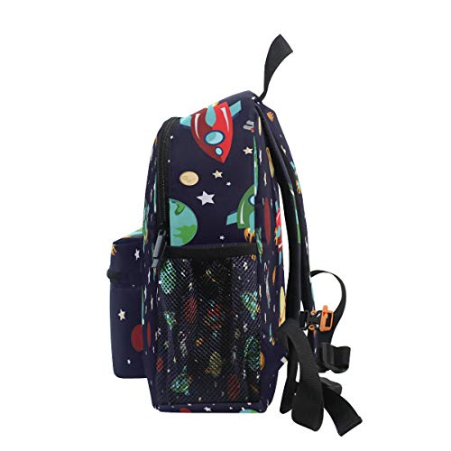 Orezi Outer Space Rocket Planets Star Astronaut Toddler Backpack For Boys Girls,Kid's Backpack Schoolbags For Kindergarten Preschool Toddler Travel Bag Snack Bag With Chest Clip #TOP3