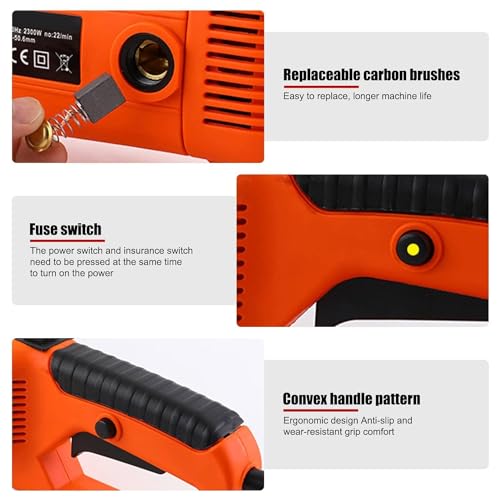 GEHPYYDS 2300W Pipe Threading Machine,Electric Pipe Threader, Heavy-Duty Hand-Held Power Drive Kit, Pipe Threader Machine Copper Motor, Portable Pipe Threader with 6 Dies 1/2\"-2\"