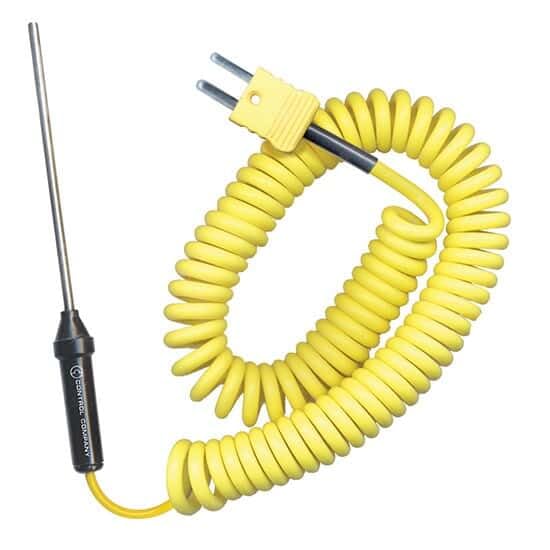 Digi-Sense Type K Thermocouple Probe; General-Purpose Penetration, Coiled Cable