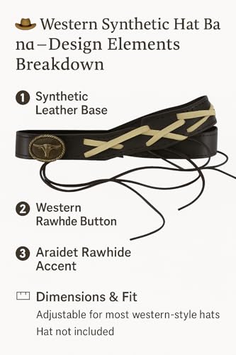 Image of Gamboa Hat Bands for Cowboy and Cowgirl Western Accesories for Men and Women Leather Style Hat Belt Band