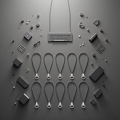 20 Pcs Tone Black Lanyard Cell Phone Charm Split Ring Strap, Clasp Lariat Cord Strap for Mobile Cell Phone/Mp3/Mp4/Usb Flash Drive//Keyrin Clever Design, Cell Phones and Accessories image 3