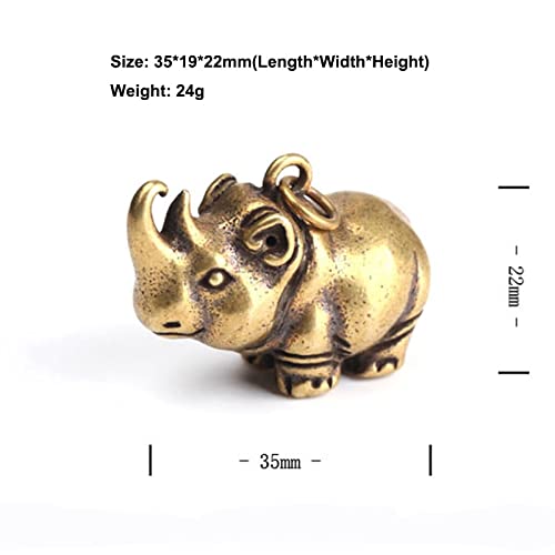 Amazon.co.jp: 銅のサイの置物家の装飾レトロな真鍮の動物の装飾品