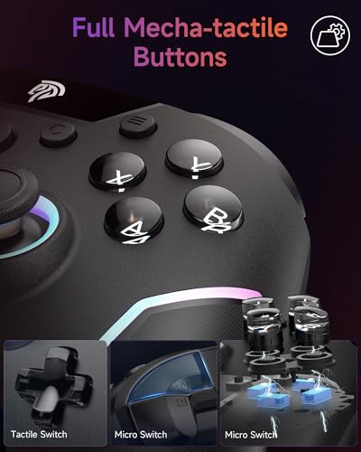 EasySMX-X20-Wireless-Controller-PC-mit-RGB-Bluetooth-Controller-mit-2-in-1-Trigger-abnehmbare-Hall-Joystick-Mechanische-Tasten-6-Achsen-Gyro-Kompatibel-mit-PCSwitchHandy-Schwarz - Sparfuchs24.io - Preisvergleich & Top Angebote Online