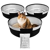 Cat Litter Box Liners for Hidden Plant Litter Box - 3 Pack Reusable & Washable Cover, Leakproof Waterproof Liner, Fits 20-Inch Round Litter Boxes - by Xezacoi (Machine Washable, Durable)