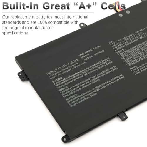 67Wh KXRSII C41N1904 C41N1904-1 Laptop Akku für ASUS ZenBook 13 UX325E UX325EA UX325J UX325JA UX363J UX363EA UX371E UX371EA UM325U UM325UA UM425IA UX425E UX425EA UX425J UX425JA UX393EA BX325JA