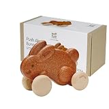 PlanToys® Brown Push Along Bunny Wooden Montessori Movement Toy for Kids