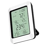 Hemobllo Termómetro Digital y Higrómetro con Pantalla Monitor de Temperatura y Humedad Portátil para Interiores Medidor de Humedad para Casa y Oficina con Soporte de Escritorio