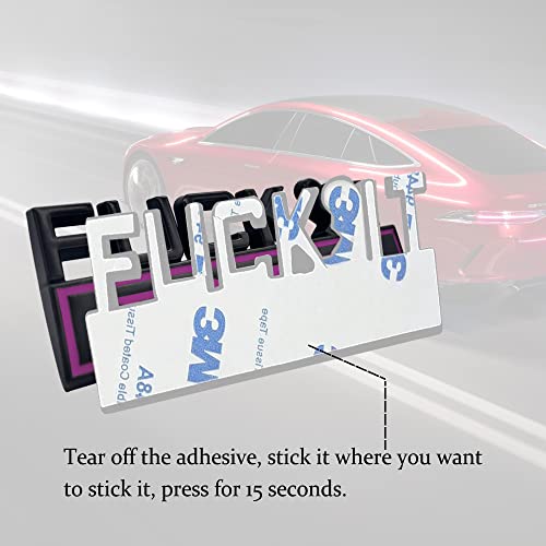 Image of Fuck IT Edition Emblem, Car Exterior Emblems Badge 3D Sticker Decal, Fuck-IT Edition Emblem 3D Fender Badge Decal, 3D Fender Badge Decal Car Truck Replacement, Fit for All Cars (Black Purple)
