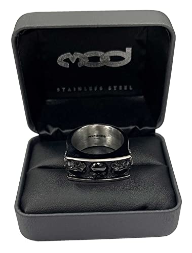 Harley-Davidson Men's Multiple Willie G Skull B&S Signet Ring, Stainless Steel3