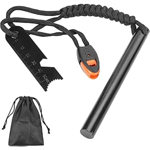 Feuerstahl Outdoor mit Paracord Griff, Feuerstahl XXL, Feuerstein Survival Set, Ferro Rod, Magnesium Feuerstarter…