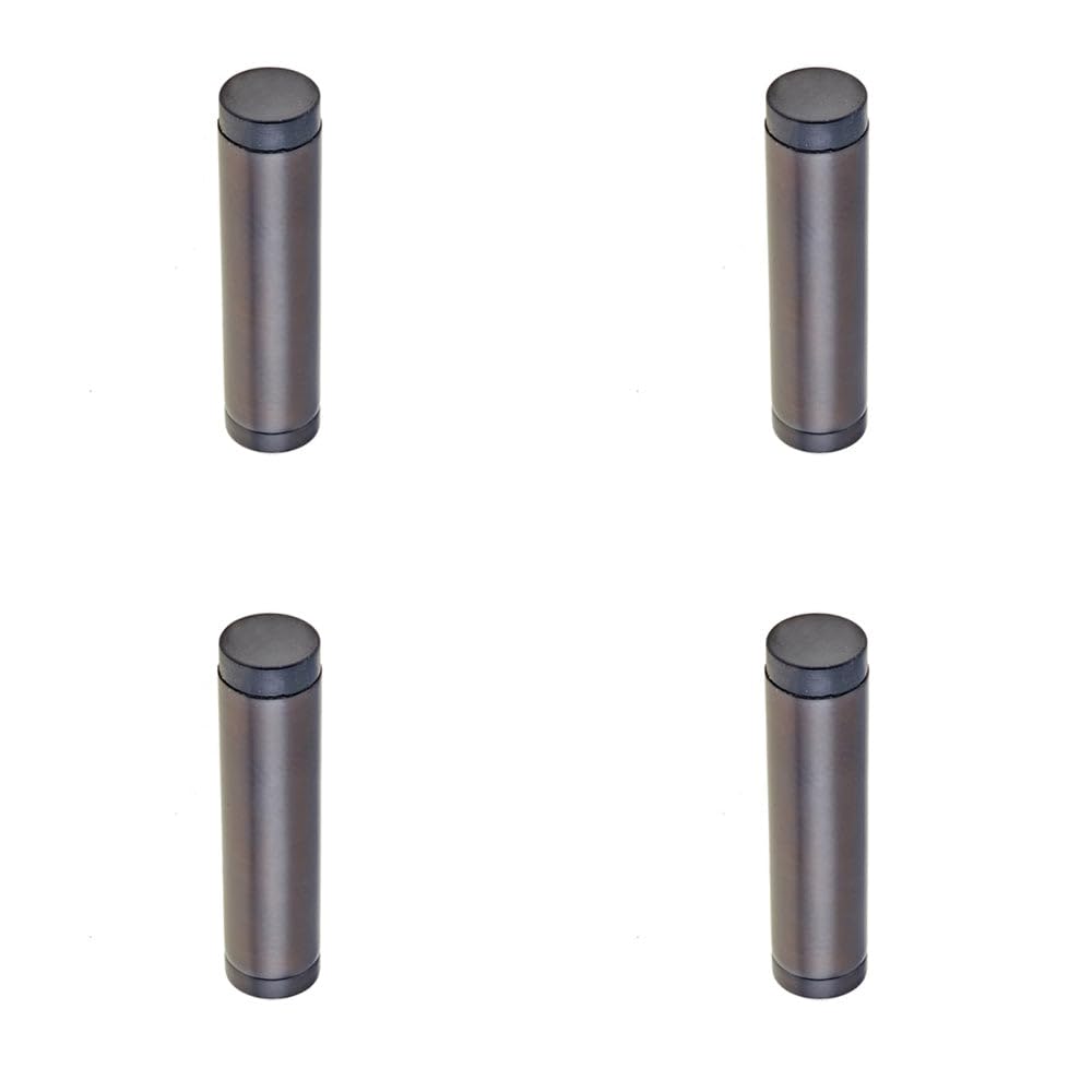 4 Pack Elegant Wall Mounted Door Stop in Dark Bronze Finish - Solid Brass & Rubber Stopper