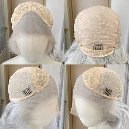 Perruque sans colle pour cheveux clairsemés gris argenté - 7