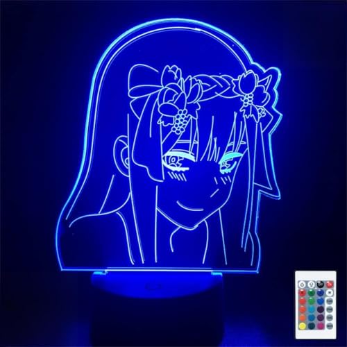 Lámpara de mesa con ilusión 3D Darling in The Franxx Zero Two con personajes de anime, alimentado por USB, luces LED RGB para niños, regalos para decoración de dormitorio, N1