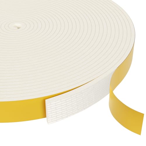 Egofix Weather Stripping Door Seal Strip,White Weatherproof Foam Tape Insulation for Sliding Door, Front Door Frame, Windows (1/2 in x 1/8 in x 16.4Ft)