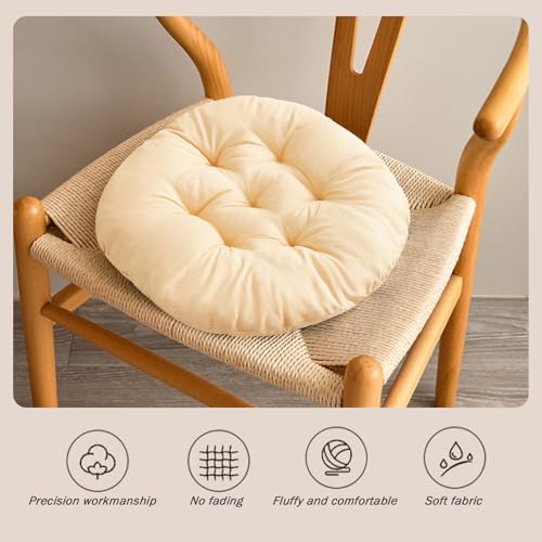Coussin de sol rond épais de style chameau, set de 4 assises douces et élastiques de qualité - 8