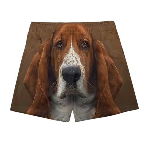 Men's Funny Dog 3D Graphic Loose Fit Summer Beach Shorts Comfy Soft Sleep Pants Summer Cool Breathable Short Pants