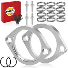 Harley Gasket & Chrome Flange Kit with NutsClips & Washers - Compatible with Big Twin Sportster 883 1200 XL883 XL1200. Dyna FXD FXDWG, FLST FLT FXR, Softail Touring Bobber Chopper 200 Silver