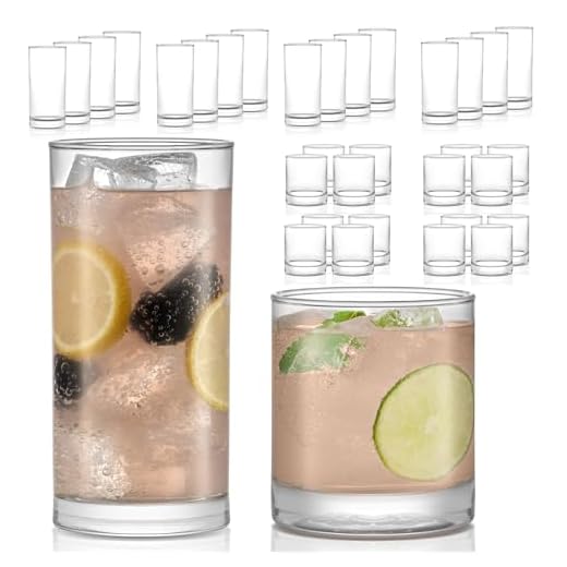 Libbey Juego de 24 Vasos de Vidrio Province de 449 ml y 329 ml