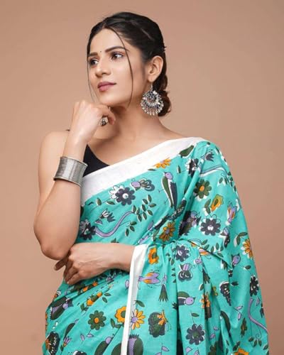 Image of Hand Block Printed Cotton Mulmul Saree | Soft Lightweight Summer Saree | Pure Cotton Traditional Indian Saree for Women