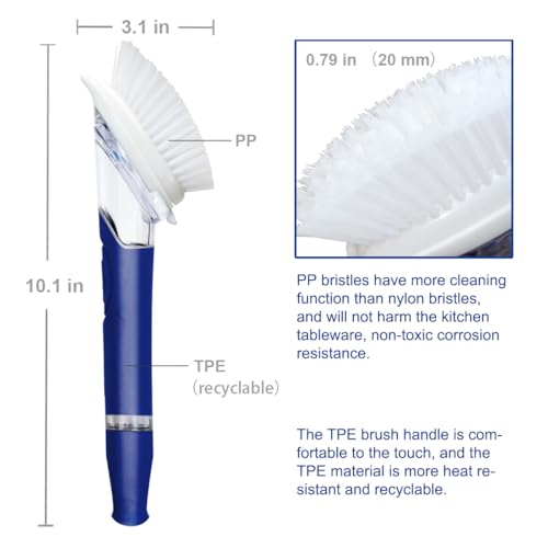 Image of CELOX Dish Brush with Soap Dispenser, Soap Dispensing Brush with Handle