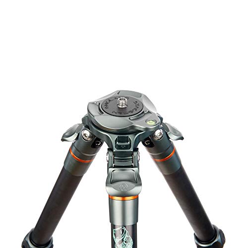 3 Legged Thing Legends Jay Carbon Fibre Levelling Base Tripod - Adjustable Camera And Video Levelling-Base Travel Tripod With 3 Detachable Legs - Metallic Slate Grey (Jay) #TOP1