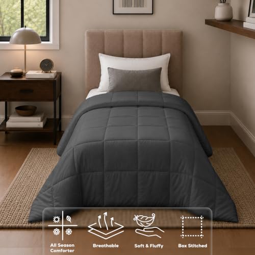 Image of Utopia Bedding Duvet Insert, Twin Comforter 64 x 88 Inches, Grey