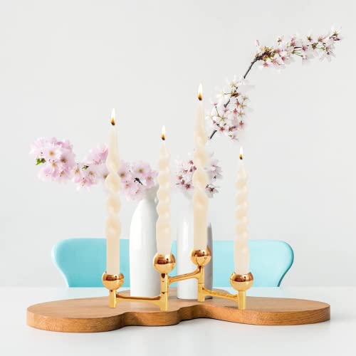 Maitreya Ivory Taper Candles Conical Stick Candles Spiral Taper Candles-Set Of 4 For Decoration Weddings Party Church-Unscented Dripless Candles,10Inch(C-Ivory) #TOP2