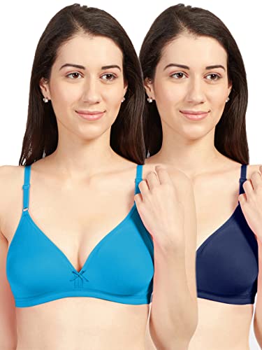 Image of SONARI Omania Womens Non-Padded Cotton Polyester Bras - Solid, Non-Wired, Medium Coverage, Hand Washable (Pack of 2)