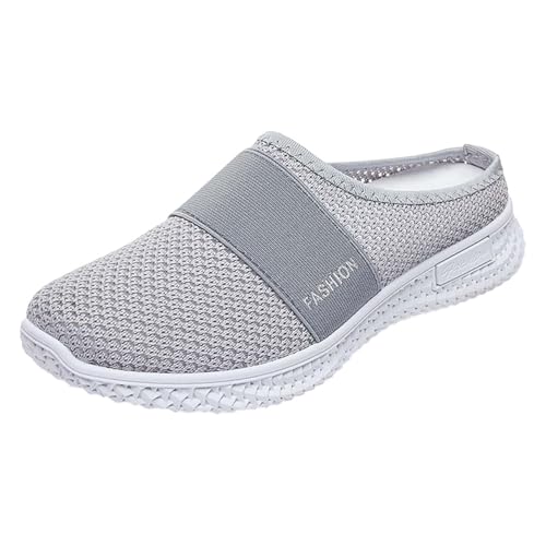 Genérico Mujer Zapatillas de Deporte Running Zapatillas de Deporte de Malla a para Mujer, cómodas Zapatillas Informales, a la de Verano Zapatos de Mujer con Horma Ancha Deportivas Negras (Grey, 38)
