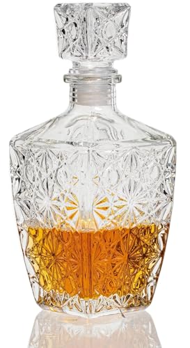 Sareva Carafe à whisky en verre transparent, capacité de 85 cl.