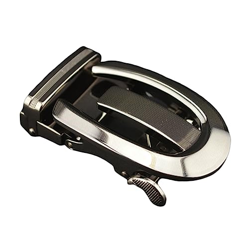 OFFSCH Men's Automatic Belt Buckle Alloy Buckle Business Casual Adjust Unique Black