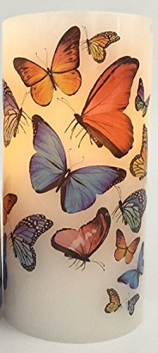 Preisvergleich Produktbild joka international GmbH LED Kerze mit Schmetterlingsschwarm 1x Kerze Kerzenschein Deko