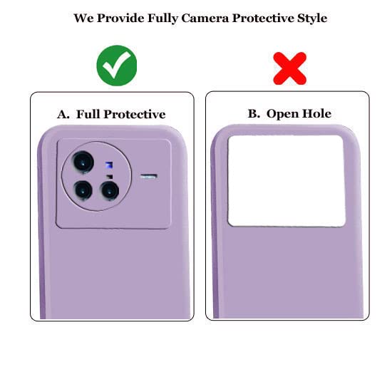Image of A rtistque Liquid Silicone Flexible with Camera Protection Soft Back Cover Case for Vivo X80 - Purple