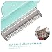 JOINPAYA Pet Grooming Brush Mint Hair Comb with Massage Function Lightweight Non Slip Handle for Removing Loose Hair Tangles and Dander Gentle Grooming Tool for Long and Haired Cats