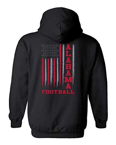 Trenz Shirt Company Alabama Football Flag Unisex Hoodie-Black-xl