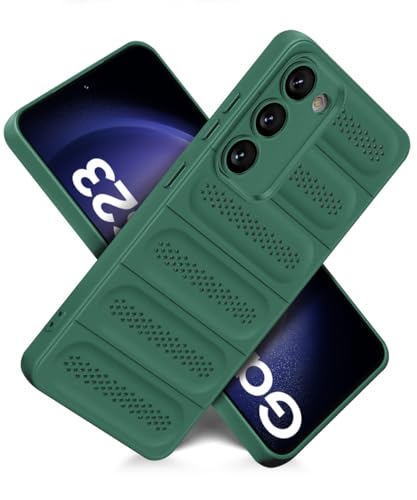 Image of WOW IMAGINE Ultimate Silicone Back Cover Case for Samsung Galaxy S23 5G | Heat Dissipation Thin Soft TPU | 360 Camera Protection | Breathable Cooling Holes - Forest Green